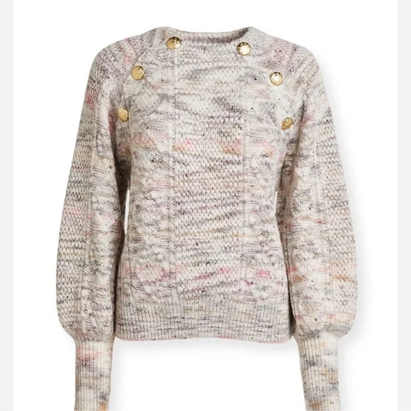 Veronica Beard Marled Adelaida Crew Neck Knit Sweater - Picture 3 of 8